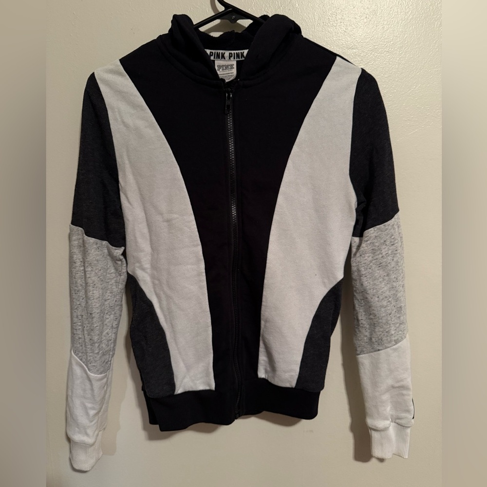 VS PINK Zip-Up Colorblock Hoodie